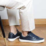 The Tumbled Leather - Navy Blue