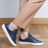 The Tumbled Leather - Navy Blue