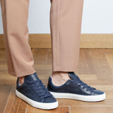 The Tumbled Leather - Navy Blue
